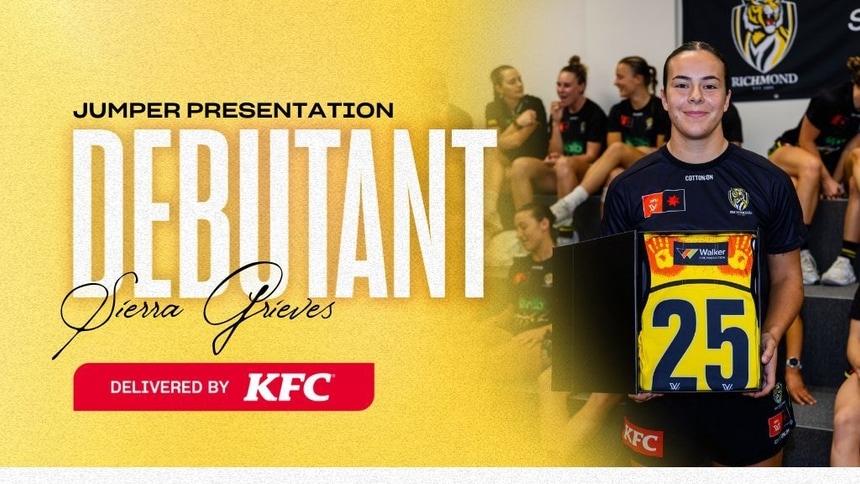 Grieves receives her jumper!