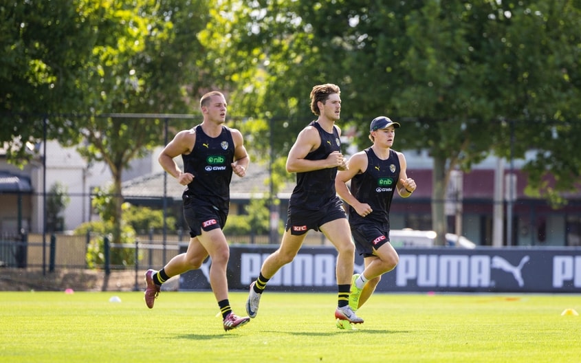 Liam Fawcett, Sam Cumming, Sam Lalor - AFL Training, January 8