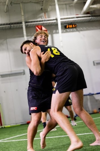 Josh Gibcus, Zane Peucker - AFL Tackling Practice, January 19